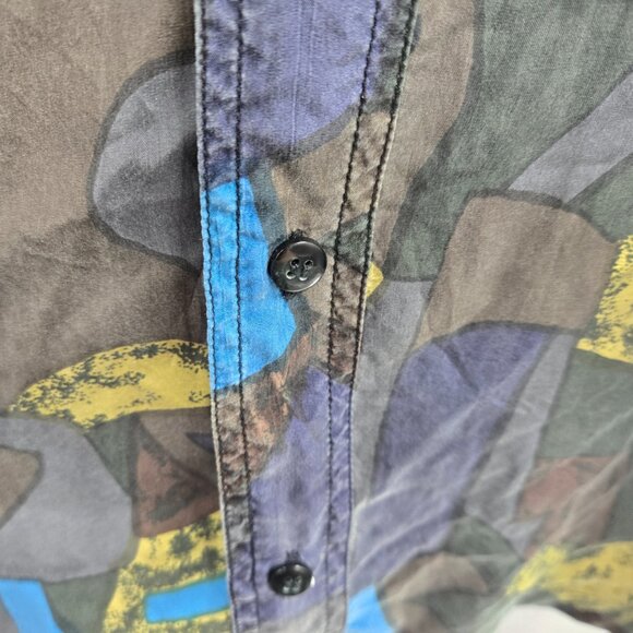 Vintage Verona Men's Art to Wear 100% Silk Button Down Shirt Large - Picture 3 of 14